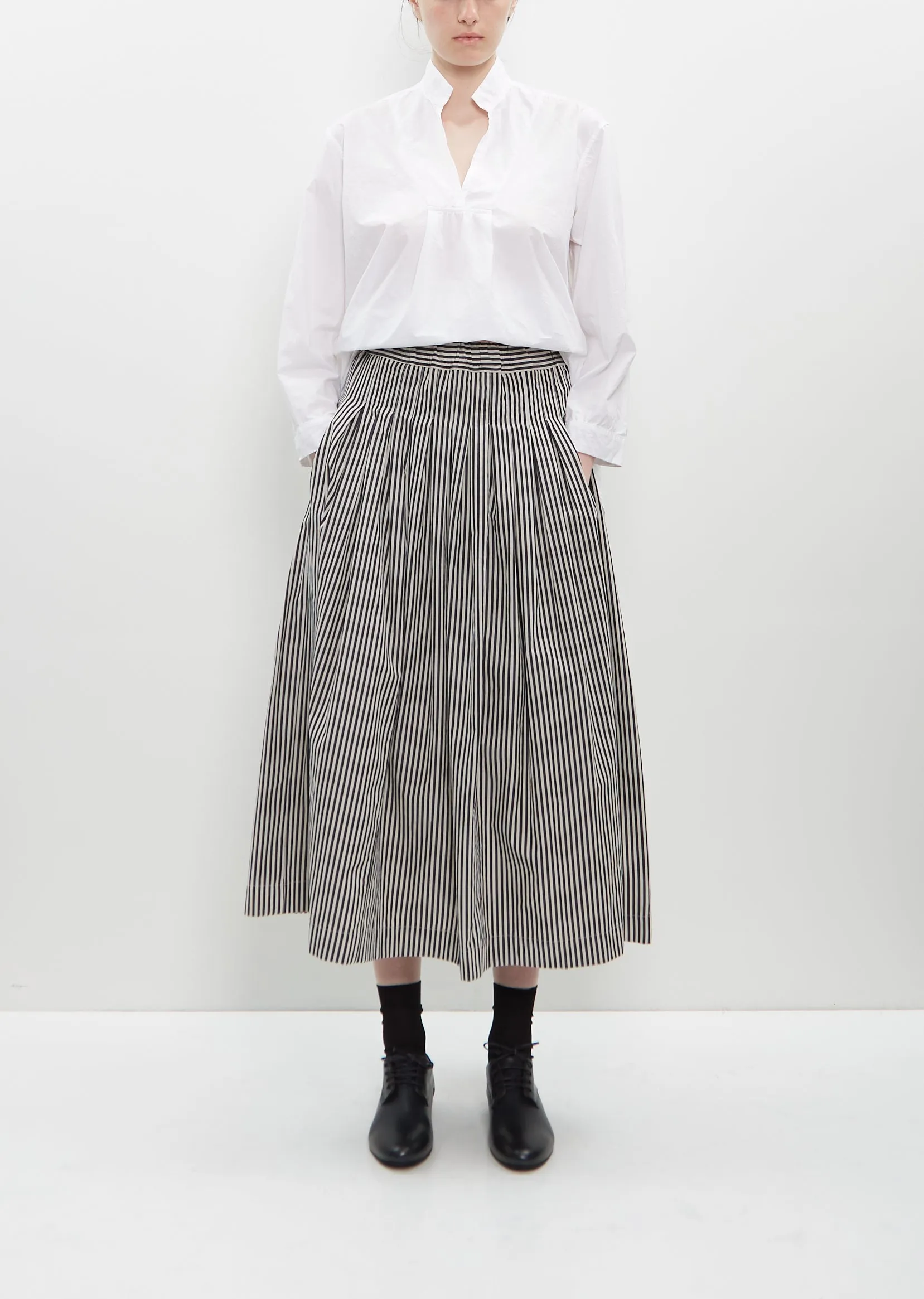 Farmer Skirt — Black Stripe