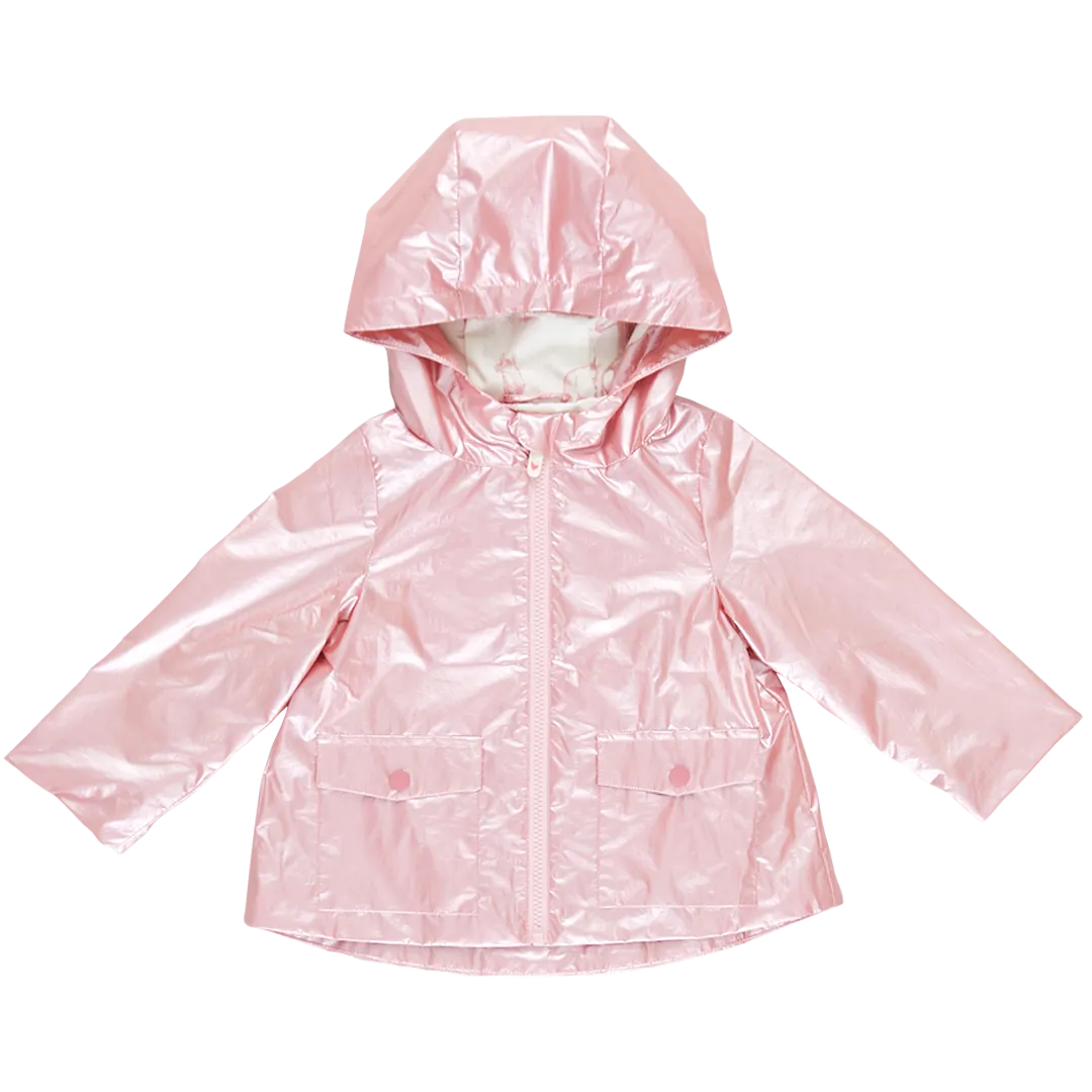 Girls Rafa Rain Coat - Pink Metallic