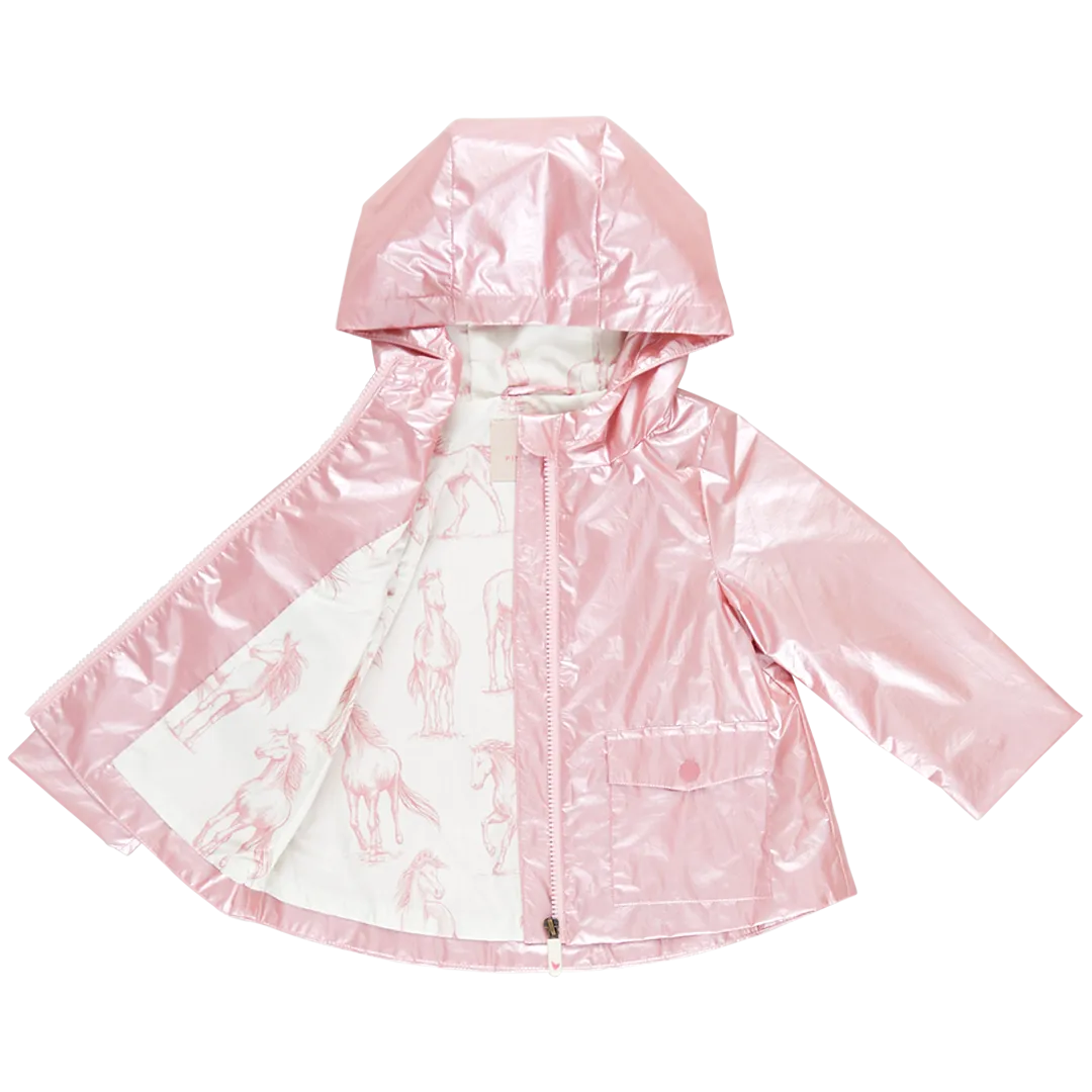 Girls Rafa Rain Coat - Pink Metallic
