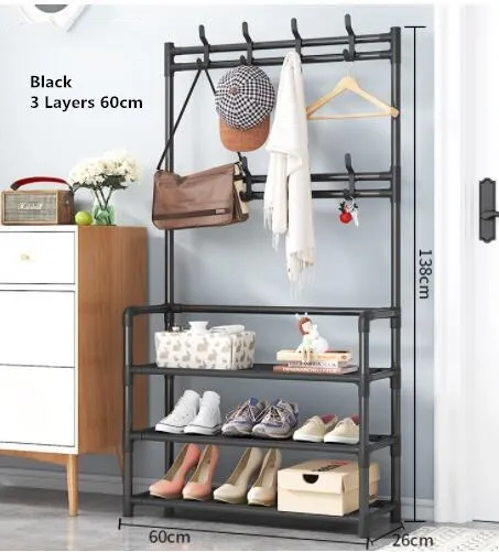 Multi-Functional Nordic Coat Rack with Shoe Storage