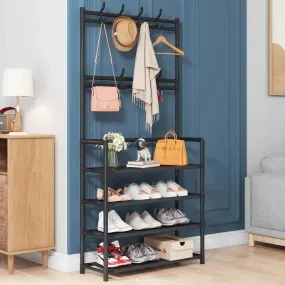 Multi-Functional Nordic Coat Rack with Shoe Storage