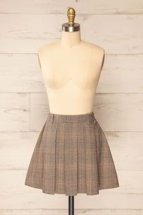 Narva | Short Pleated Plaid Skirt