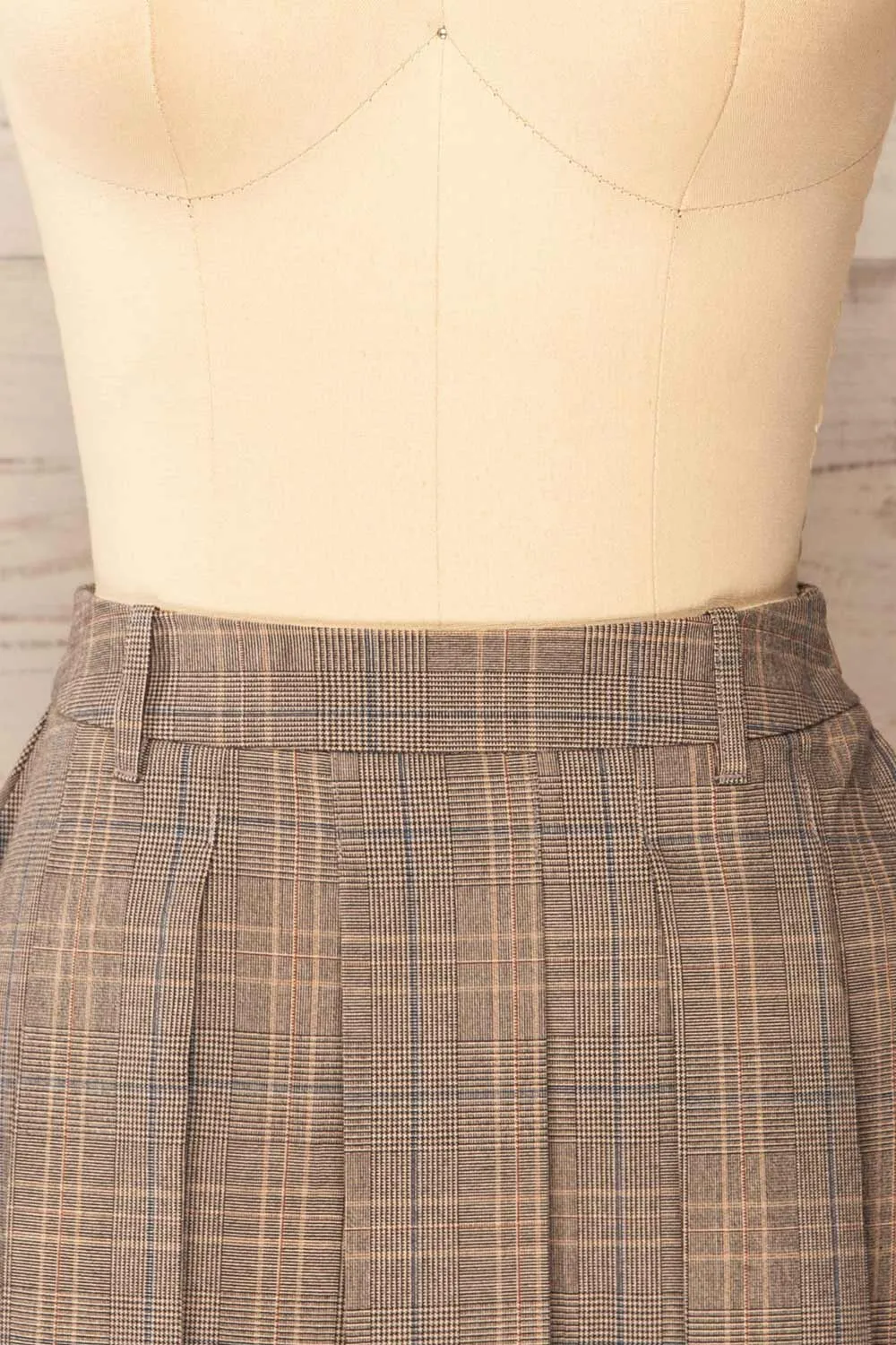Narva | Short Pleated Plaid Skirt