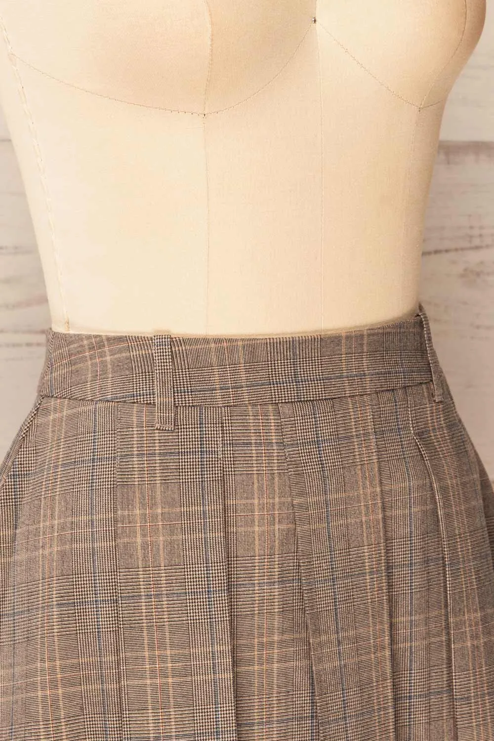 Narva | Short Pleated Plaid Skirt