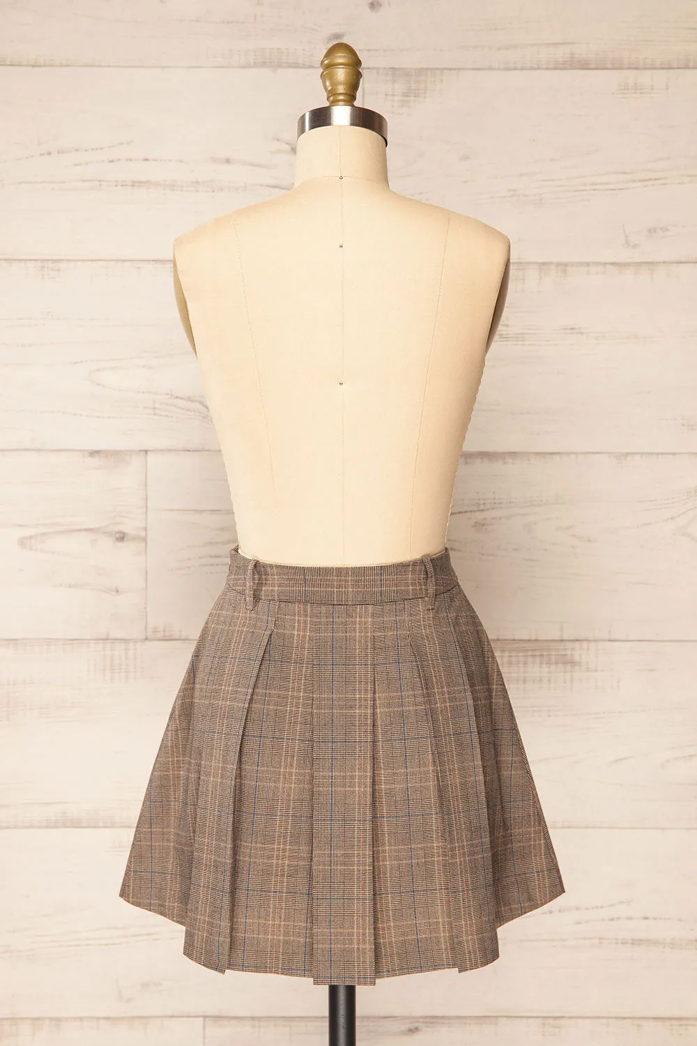 Narva | Short Pleated Plaid Skirt