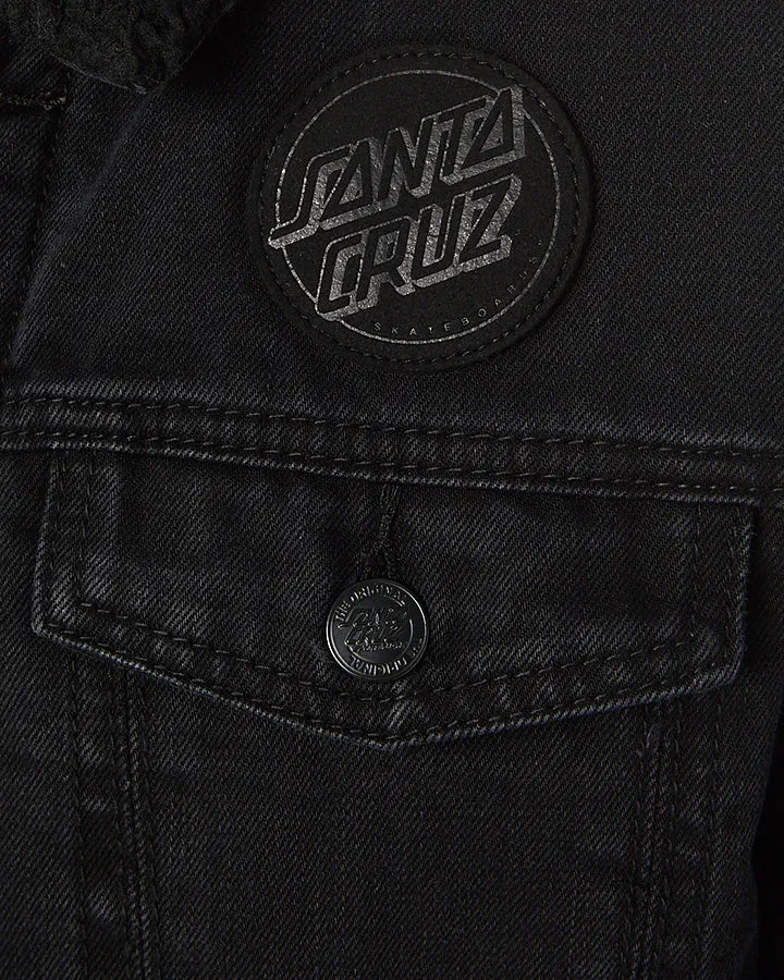 Santa Cruz Seacliff Sherpa Denim Jacket Wash Black SC- MJA7482