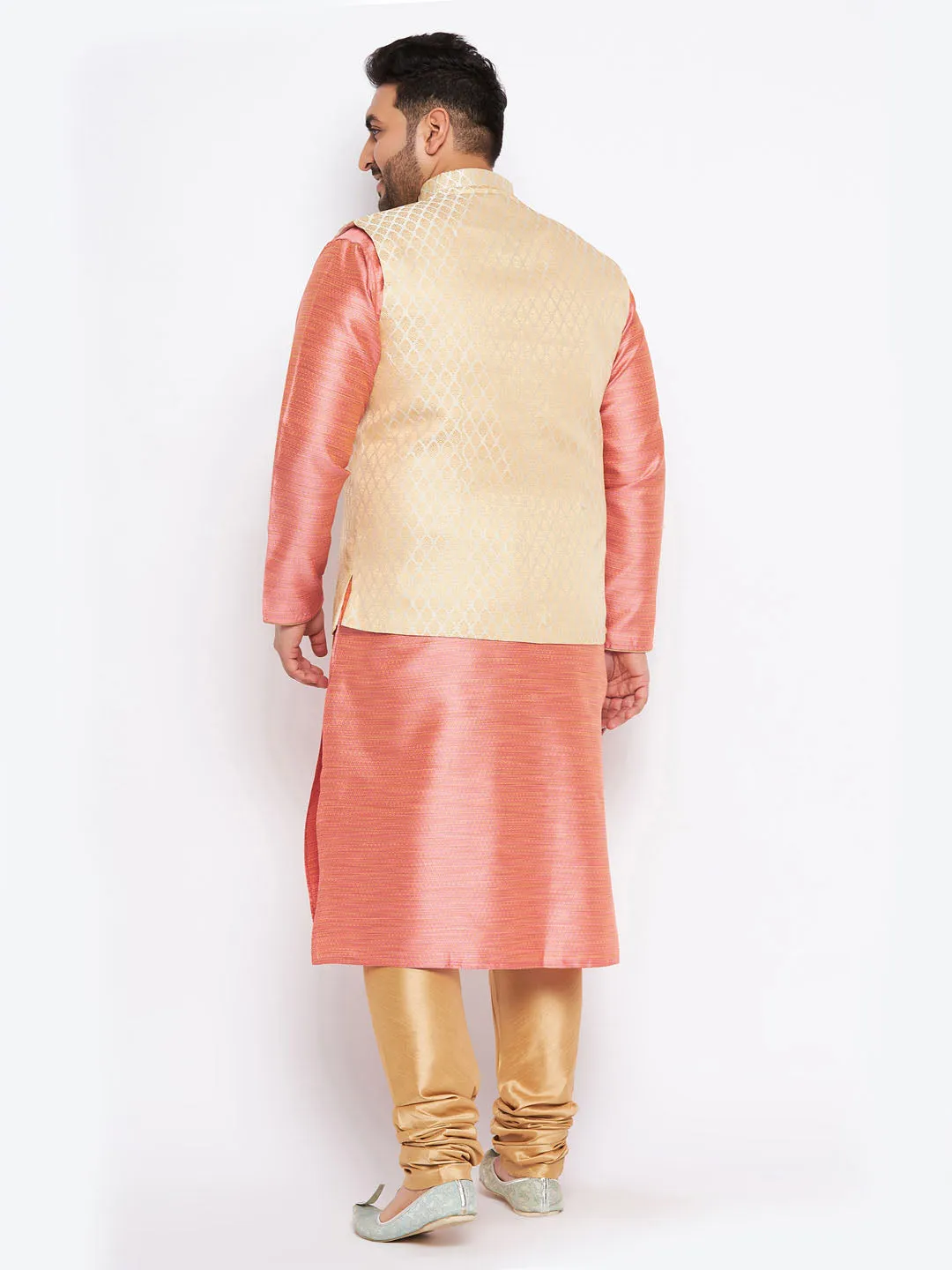 VASTRAMAY Cream Ethnic Jacket Set