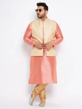 VASTRAMAY Cream Ethnic Jacket Set