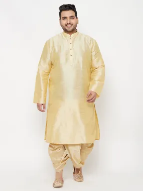 VASTRAMAY Gold Silk Blend Kurta And Dhoti